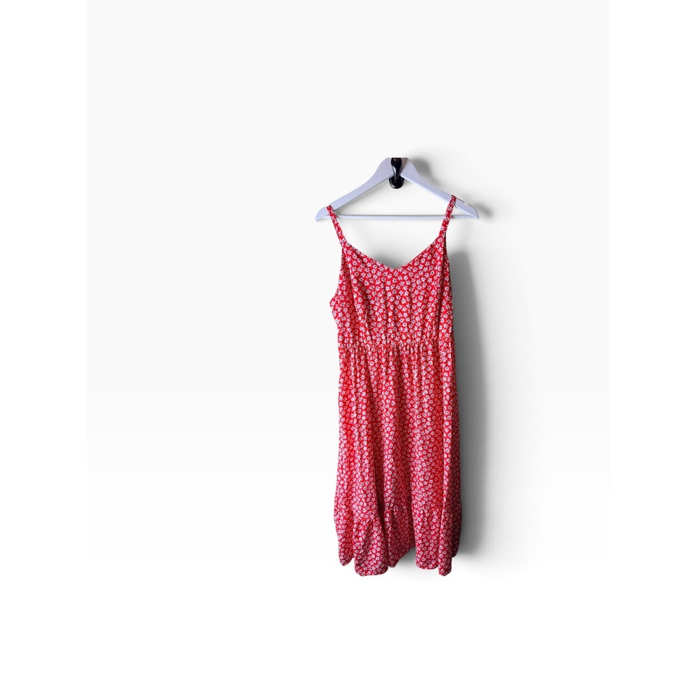 Old Navy Red Ditsy Floral Sleeveless Surplice Cami Dress Size L